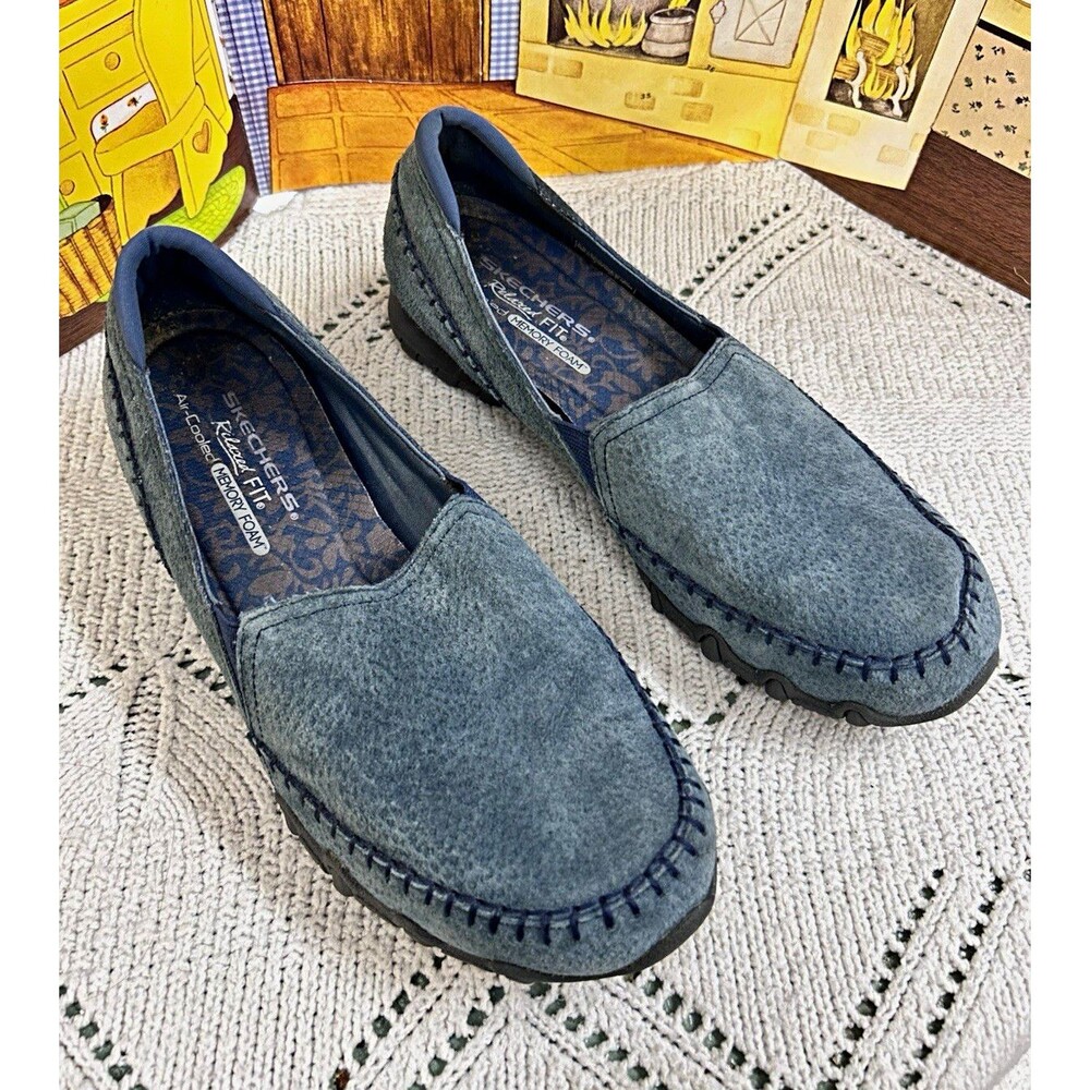 Skechers Relaxed Fit Slip-On Loafers Memory Foam Men's 9.5 Blue SN 49415